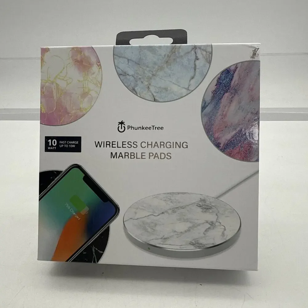 PHUNKEE TREE WIRELESS CHARGING PADS Fast Charge 10 WATT NEW Sealed Black Marble